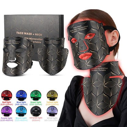 LED-Gesichtsmaske mit Halsabdeckung – Professionelle Lichttherapie für strahlende Haut