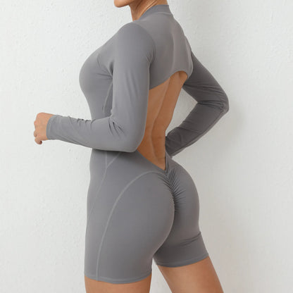 V-Rücken Scrunch Sport-Jumpsuit – Perfekte Kombination aus Style & Performance