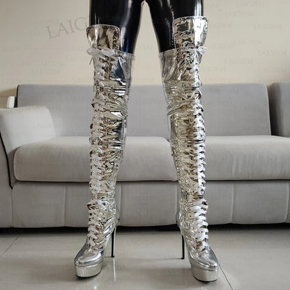 LAIGZEM Frauen Überknie-Stiefel – Verführerisch. Selbstbewusst. Extra hoch.