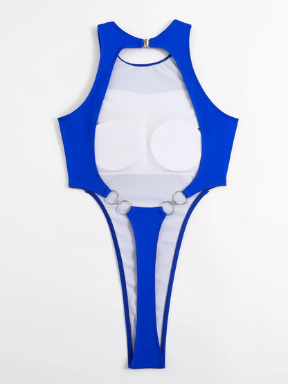 Cut-Out Badeanzug in Einfarbigem Design – sexy & stilvoll