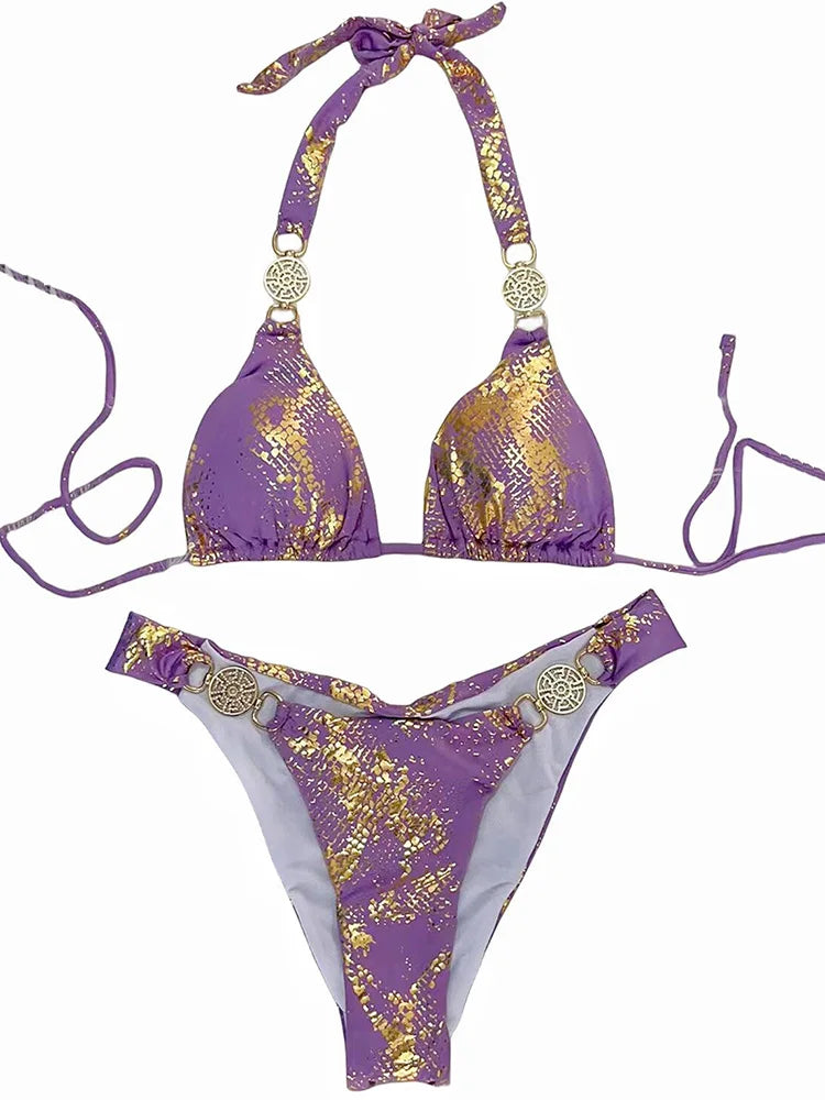 Snake Print Bikini – wild, glänzend & mit sexy High-Cut