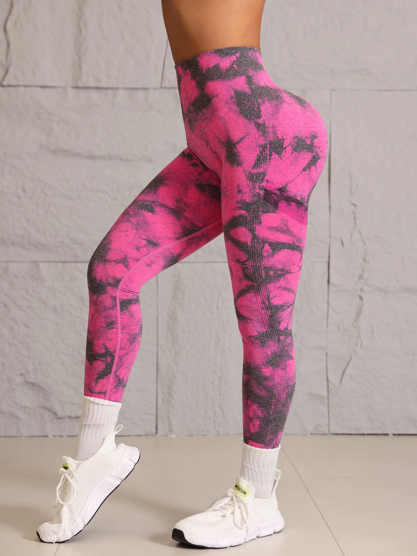 Nahtlose Tie‑Dye Yoga‑Hose – High‑Waist Fitness‑Leggings