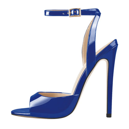 Onlymaker Frauen Gold Peep-Toe High Heels – 12cm Dünne Stiletto Sandalen mit Schnalle