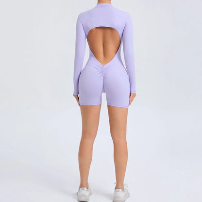 V-Rücken Scrunch Sport-Jumpsuit – Perfekte Kombination aus Style & Performance