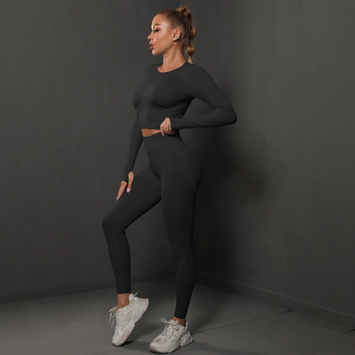 Nahtloses Sport-Set – Crop-Top & High-Waist Leggings für dein perfektes Workout