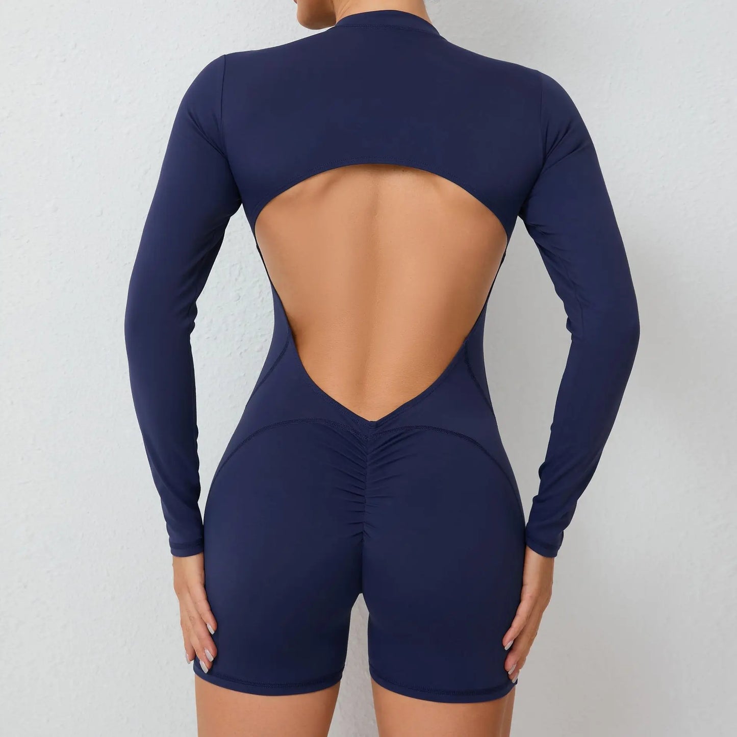 V-Rücken Scrunch Sport-Jumpsuit – Perfekte Kombination aus Style & Performance