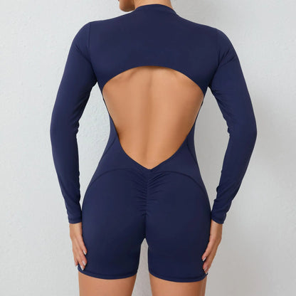 V-Rücken Scrunch Sport-Jumpsuit – Perfekte Kombination aus Style & Performance