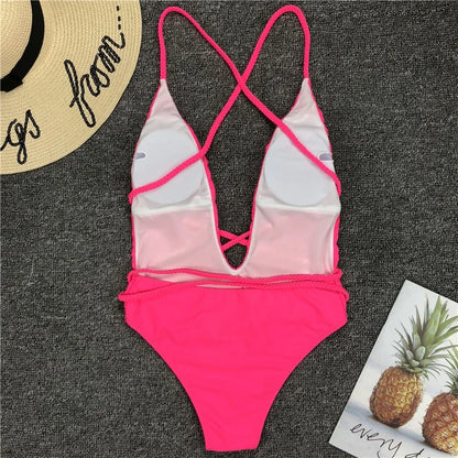 Tiefer V-Ausschnitt Monokini – elegant gewickelt & sexy zugleich