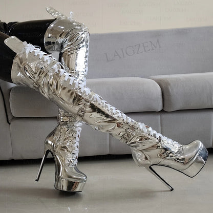 LAIGZEM Frauen Überknie-Stiefel – Verführerisch. Selbstbewusst. Extra hoch.