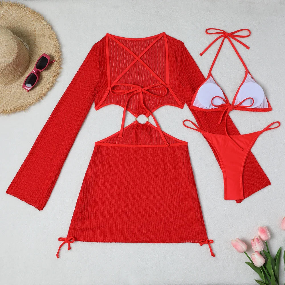 Bikini-Set mit Mesh Cover-Up – sexy, vielseitig & perfekt für deinen Beach-Look