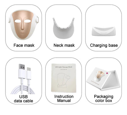 VanCostar Premium LED-Gesichtsmaske mit 807 LEDs & Rotlicht-Therapie – Dein persönliches Luxus-Spa zuhause! ✨