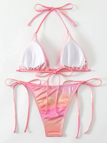 PU-Leder Gradient Bikini – edgy, glänzend & ein echter Eyecatcher
