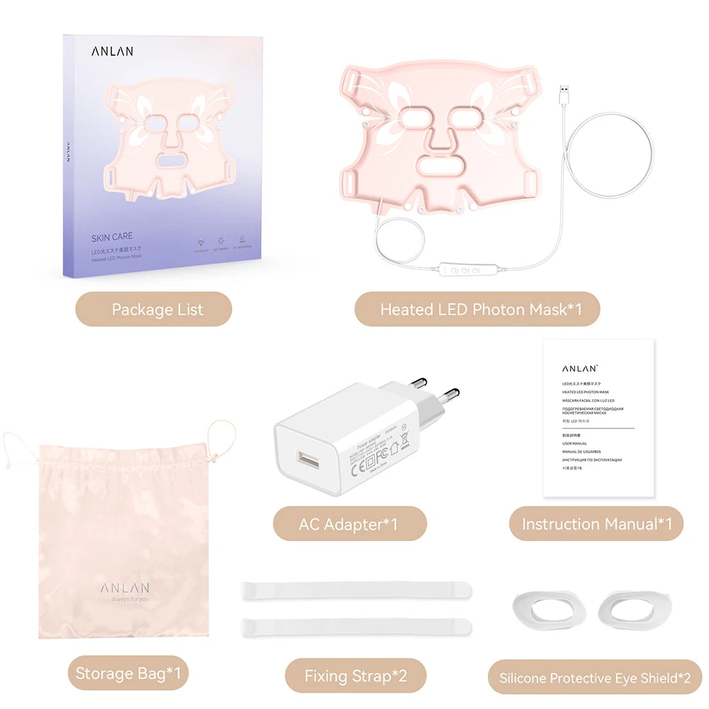 ANLAN LED Gesichtsmaske – 5 Farben für strahlend schöne Haut ✨