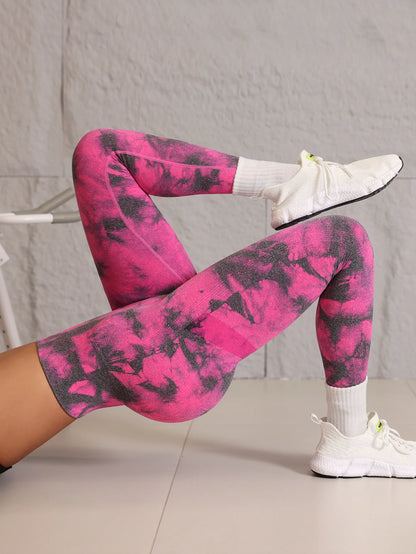 Nahtlose Tie‑Dye Yoga‑Hose – High‑Waist Fitness‑Leggings