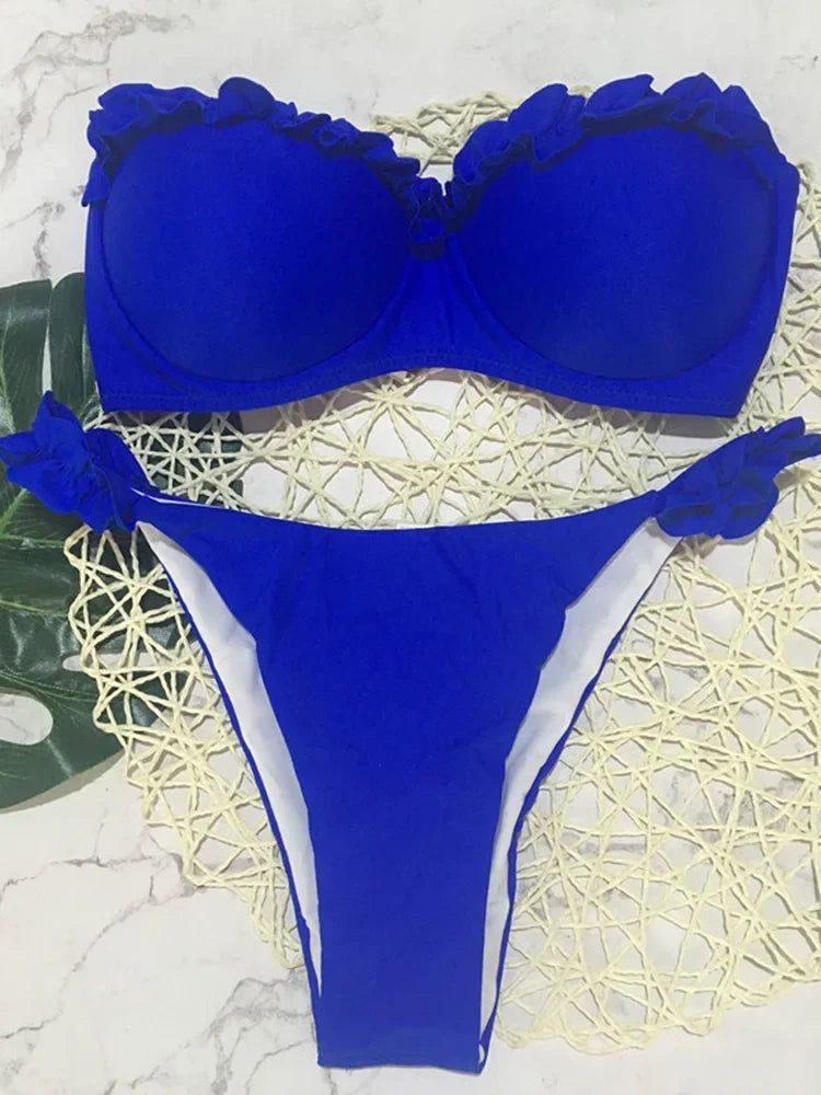 Rüschen Bandeau Bikini – verspielt, sexy & perfekt für deinen Sommer-Look