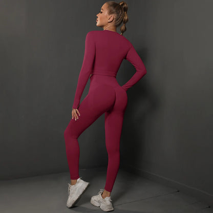 Nahtloses Sport-Set – Crop-Top & High-Waist Leggings für dein perfektes Workout