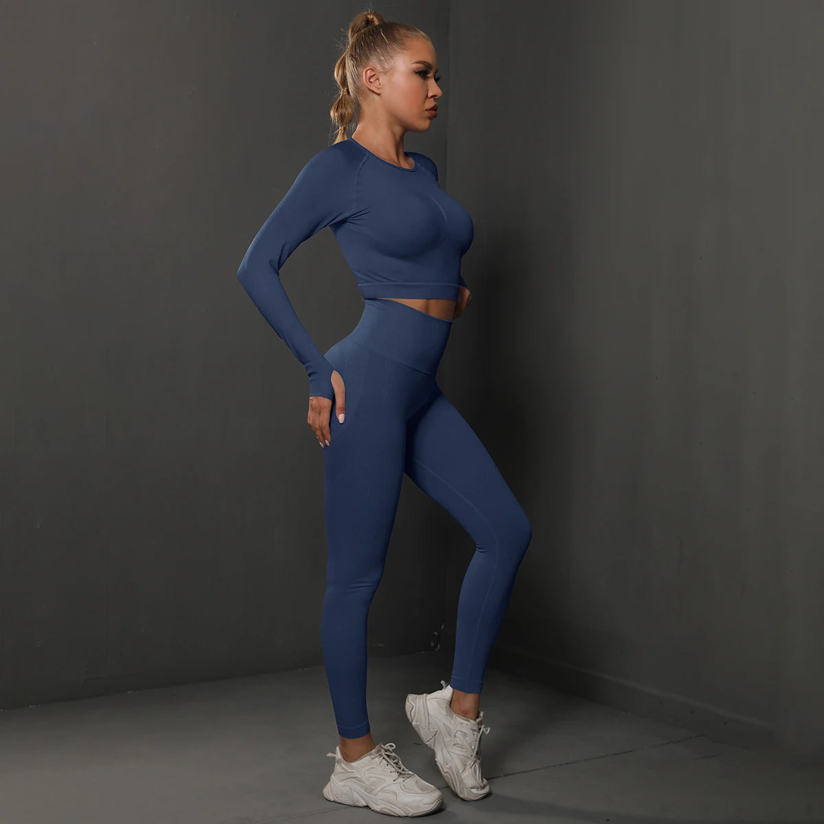 Nahtloses Sport-Set – Crop-Top & High-Waist Leggings für dein perfektes Workout