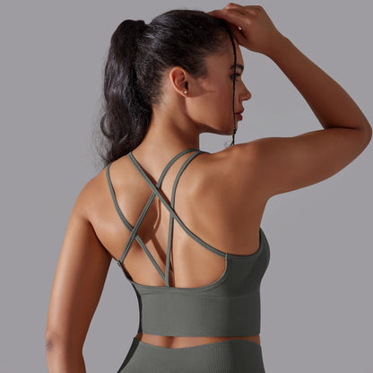 Crossover Back Sports Bra – Power. Halt. Style.