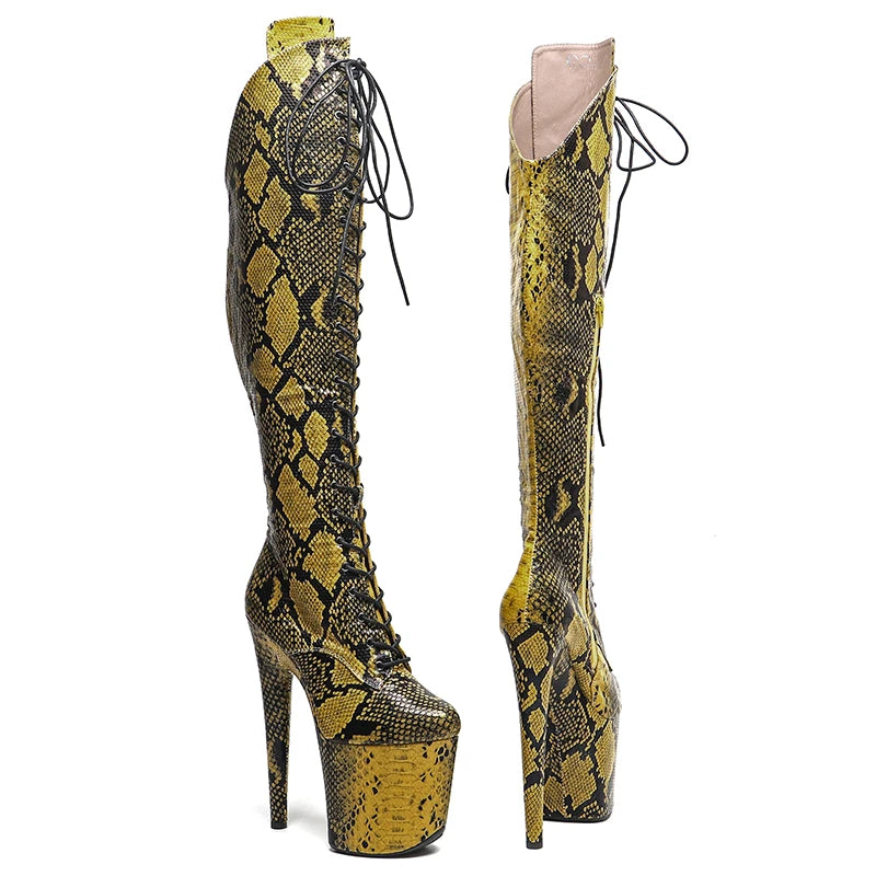 Leecabe Snake PU Platform Boots – für deinen wilden Auftritt: 🐍