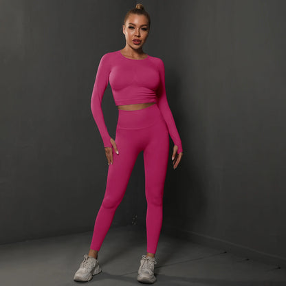 Nahtloses Sport-Set – Crop-Top & High-Waist Leggings für dein perfektes Workout