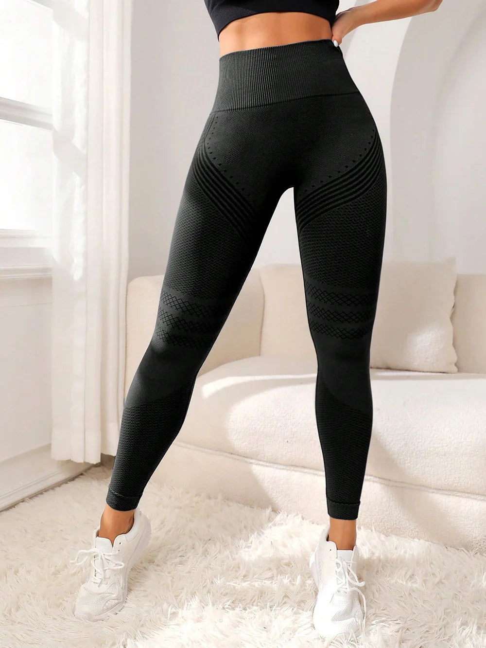 Sexy Linien‑Sporthose – High‑Waist Fitness-Leggings mit Push‑Up Effekt