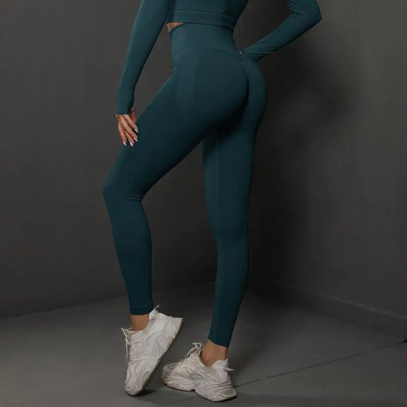 Nahtlose Fitness-Leggings – Push-Up & Hohe Taille für Perfekten Halt