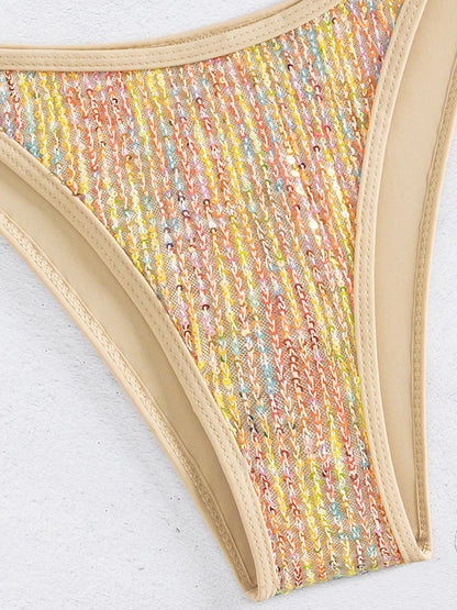 Pailletten Bikini mit Metallketten – glamourös, modern & ein echter Blickfang