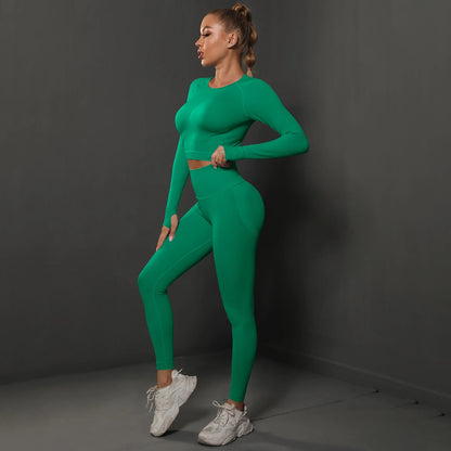 Nahtloses Sport-Set – Crop-Top & High-Waist Leggings für dein perfektes Workout
