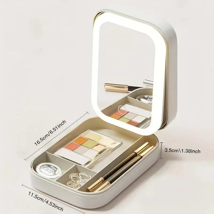 Make-up Lagerung Box mit LED-Licht & Spiegel – dein Beauty-Must-Have für unterwegs!