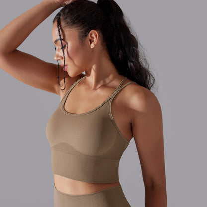 Crossover Back Sports Bra – Power. Halt. Style.