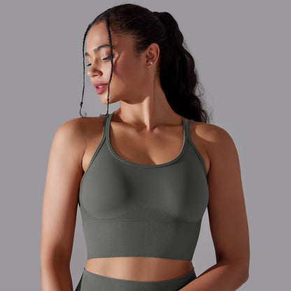 Crossover Back Sports Bra – Power. Halt. Style.