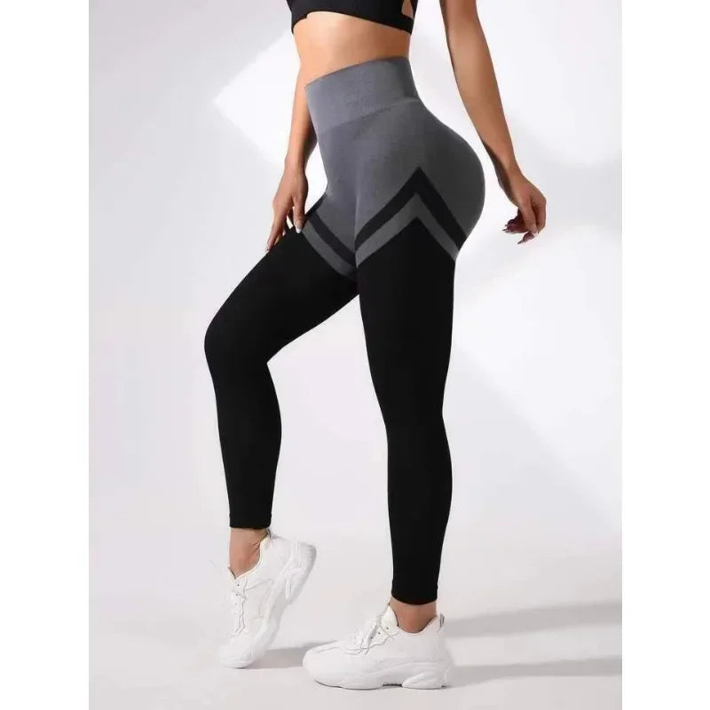 Nahtlose Streifen‑Butt‑Lift Leggings – High‑Waist Power für dein Workout