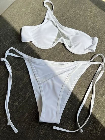 V-Bar Mesh Bikini-Set – asymmetrisch, formend & super modern