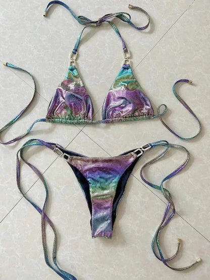 Gradient Snake Bikini – glänzend, wild & ultra feminin