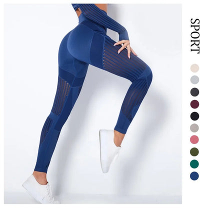 Seamless Knitted High‑Waist Leggings – Quick‑Dry & Hip‑Lifting Power