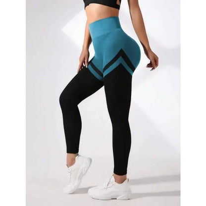Nahtlose Streifen‑Butt‑Lift Leggings – High‑Waist Power für dein Workout