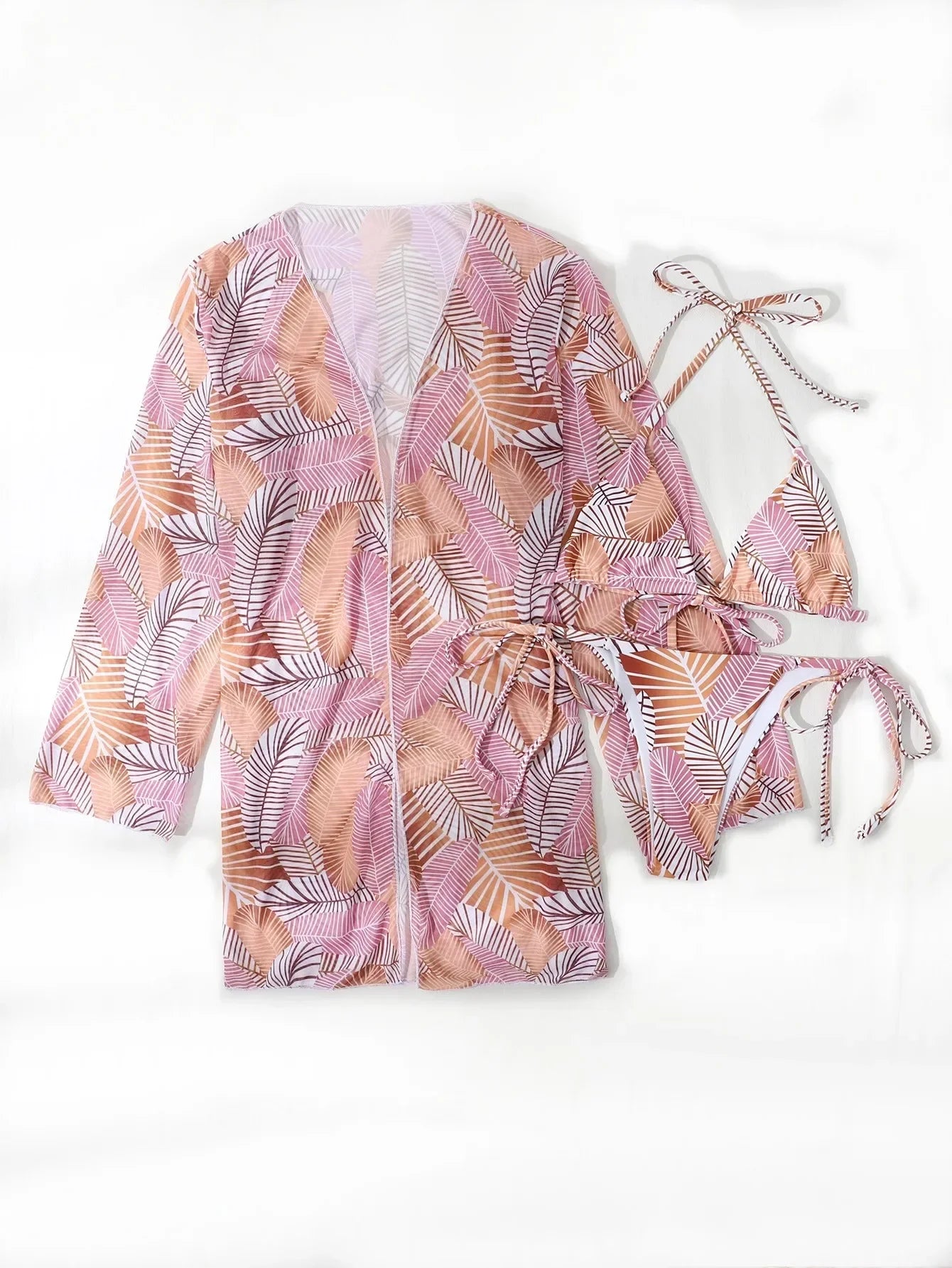 3-teiliges Bikini-Set mit Cover-Up – sommerlich, leicht & stylisch