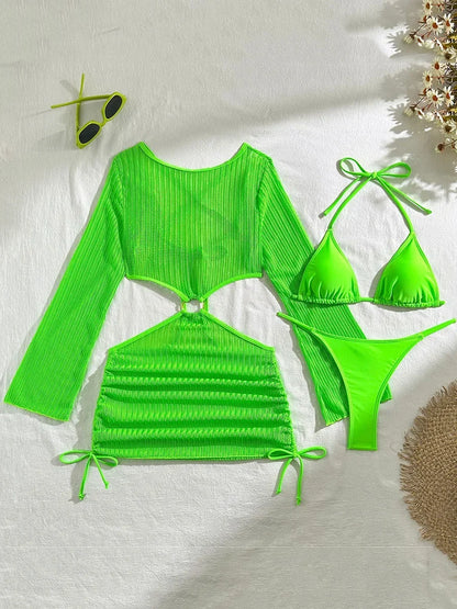 Bikini-Set mit Mesh Cover-Up – sexy, vielseitig & perfekt für deinen Beach-Look