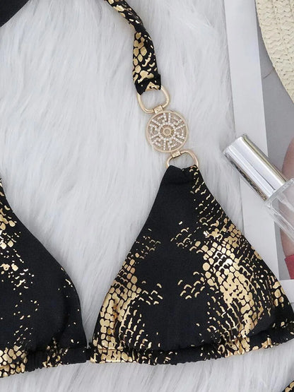 Snake Print Bikini – wild, glänzend & mit sexy High-Cut