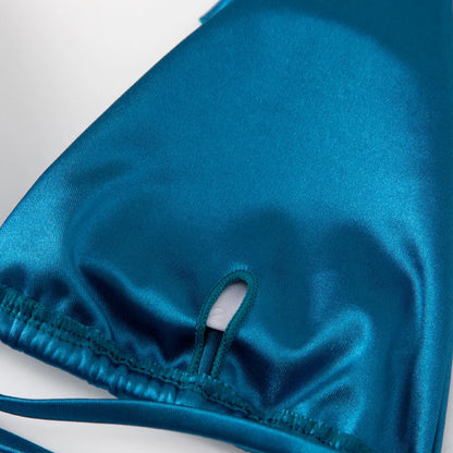 Satin Bikini-Set mit Halter – glänzend, sexy & brasilianisch inspiriert
