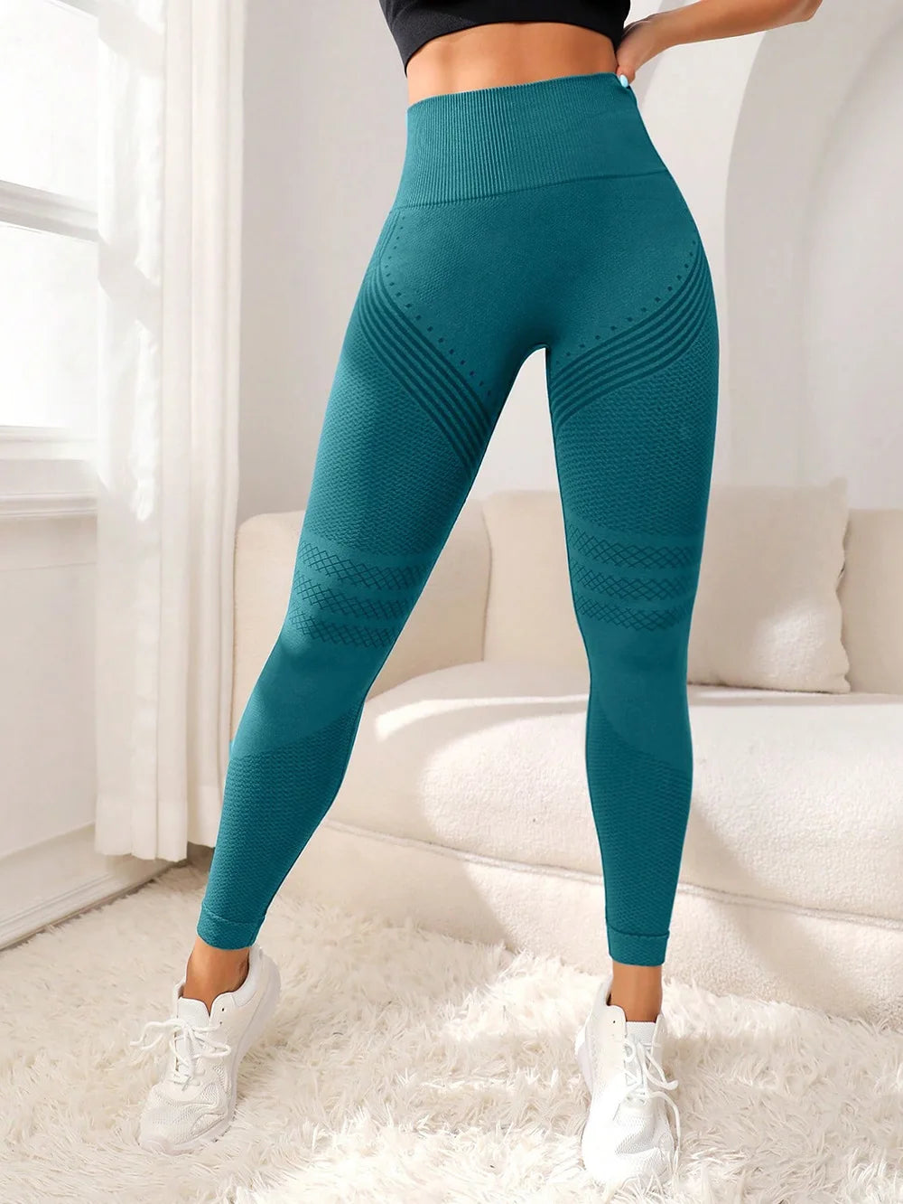 Sexy Linien‑Sporthose – High‑Waist Fitness-Leggings mit Push‑Up Effekt