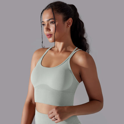 Crossover Back Sports Bra – Power. Halt. Style.