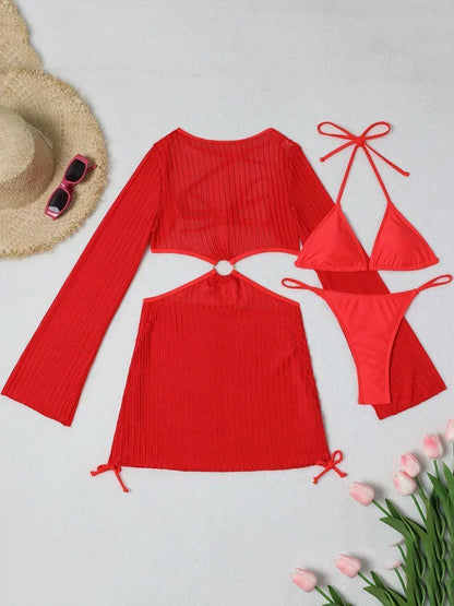 Bikini-Set mit Mesh Cover-Up – sexy, vielseitig & perfekt für deinen Beach-Look