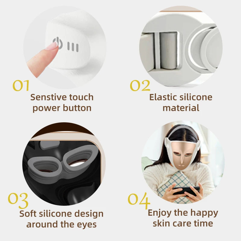 VanCostar Premium LED-Gesichtsmaske mit 807 LEDs & Rotlicht-Therapie – Dein persönliches Luxus-Spa zuhause! ✨