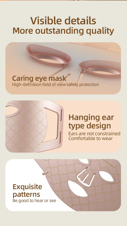 4-in-1 Rote LED-Lichttherapie Maske – Flexible Silikonmaske für Hautverjüngung & Anti-Aging
