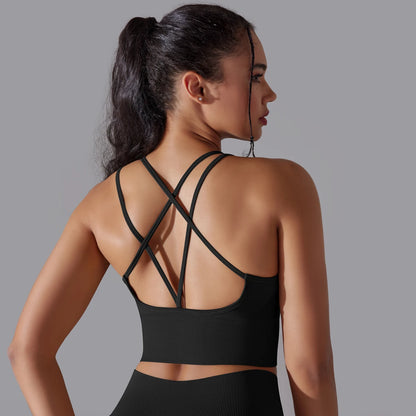 Crossover Back Sports Bra – Power. Halt. Style.
