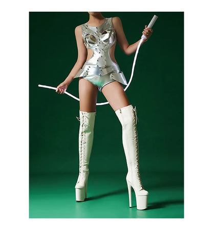 Sexy Oberschenkelhohe Stiefel mit Plattform & Schnürung – Für deinen großen Auftritt