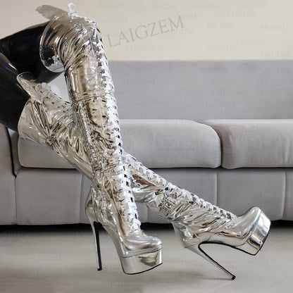 LAIGZEM Frauen Überknie-Stiefel – Verführerisch. Selbstbewusst. Extra hoch.