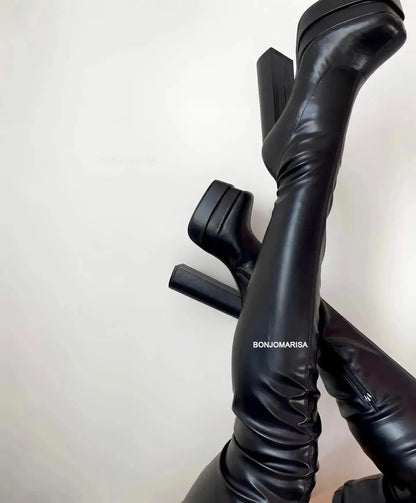 Double Platform Overknees – Bold, chunky & made to turn heads