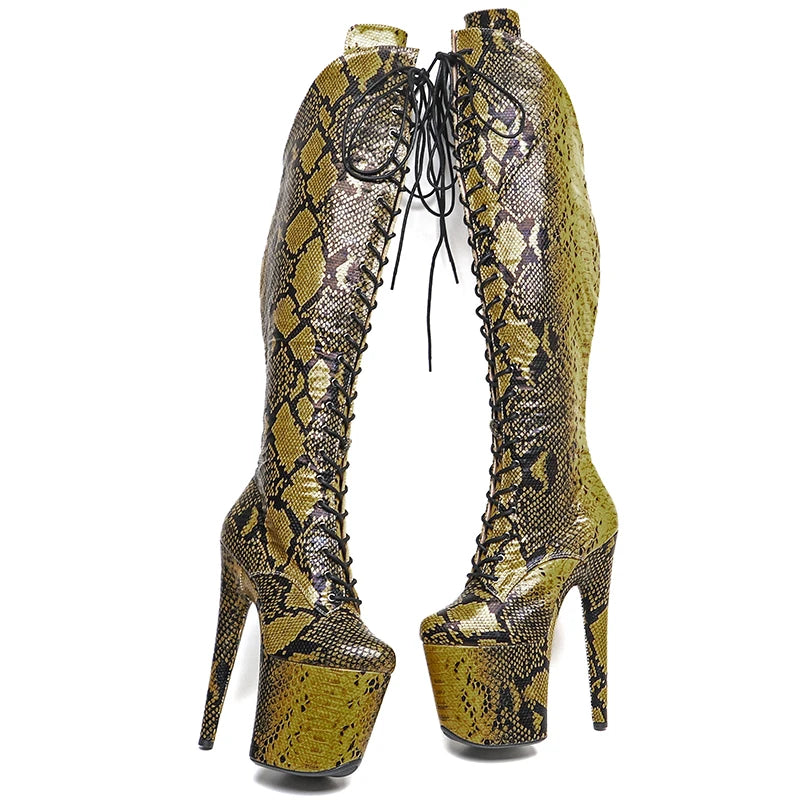 Leecabe Snake PU Platform Boots – für deinen wilden Auftritt: 🐍